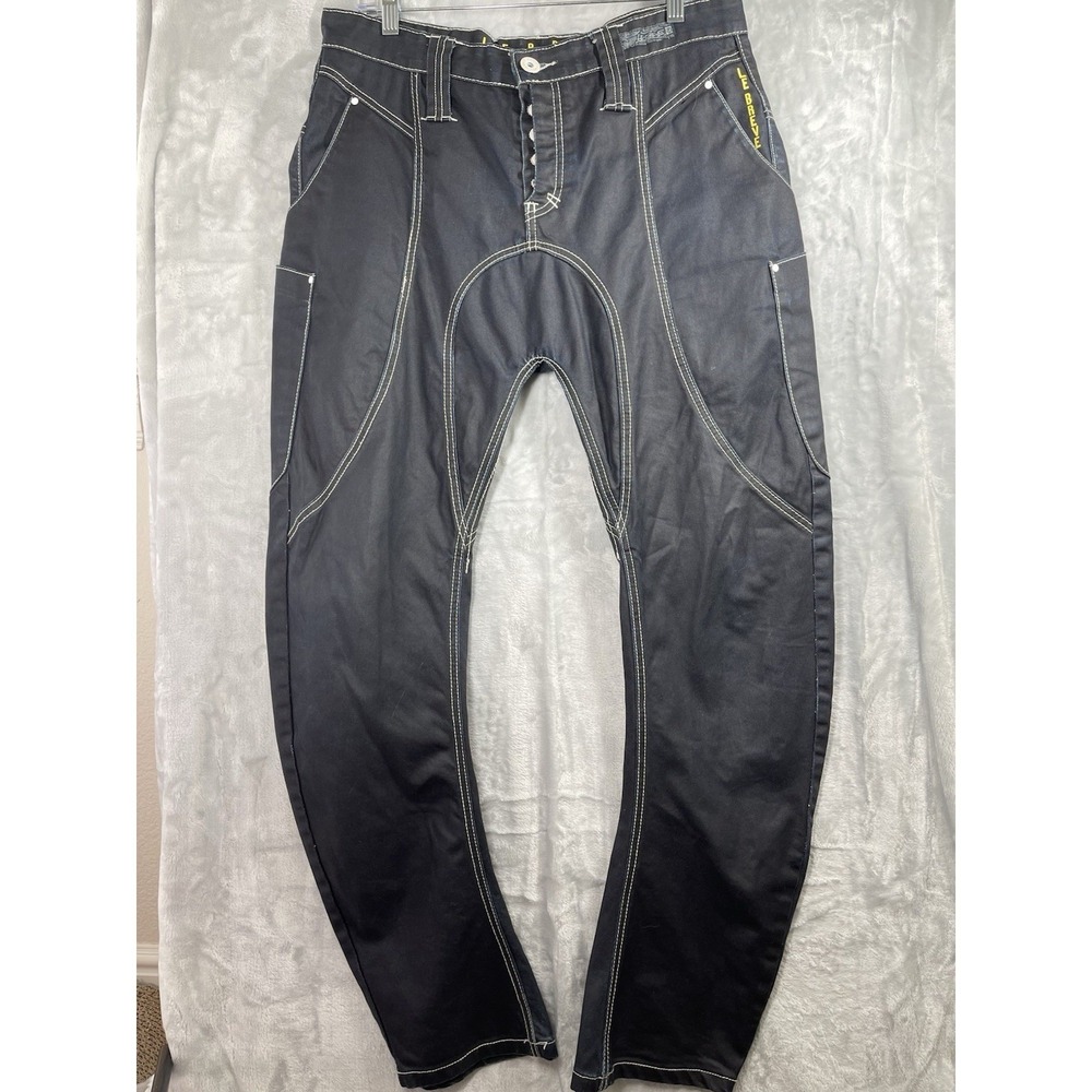 Le Breve Mens Jeans 32x32 Style 2030 Button Fly GUSS Wash Blue Club Casual
